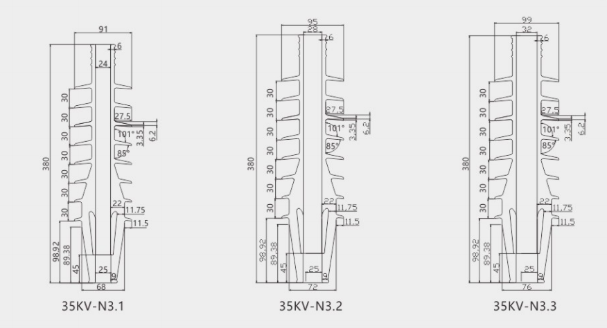 26-35kv fully cold shrinkable three core indoor terminal1