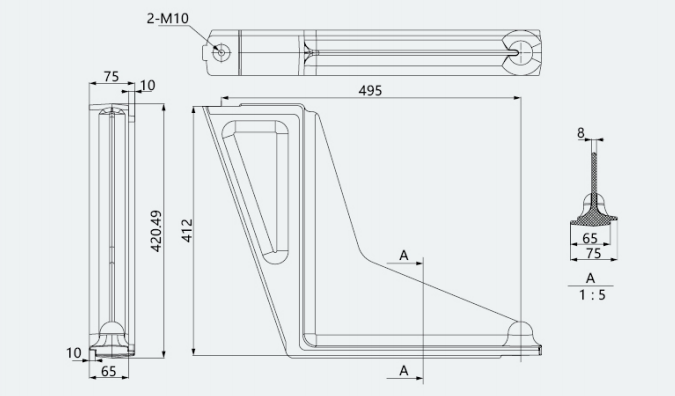ABB Mounting Bracket (Bending Plate), 75mm Width1