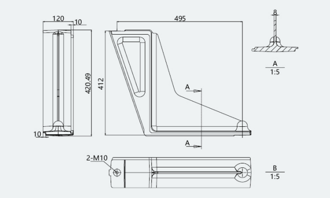 BZ3-35 ABB Mounting Bracket (Bending Plate), 120mm Width1