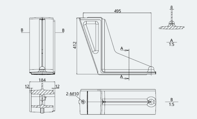 BZ7-35 ABB Mounting Bracket (Bending Plate), 180mm Width1