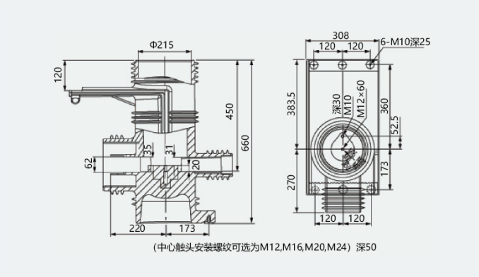 CH-35Q 660 (Three-Pass) Shielded Contact Box 1