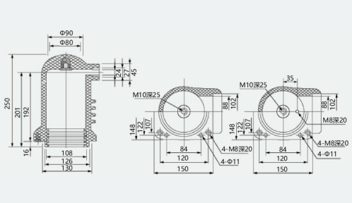 CH3-10Q 150630-1250A 中置柜触头盒
