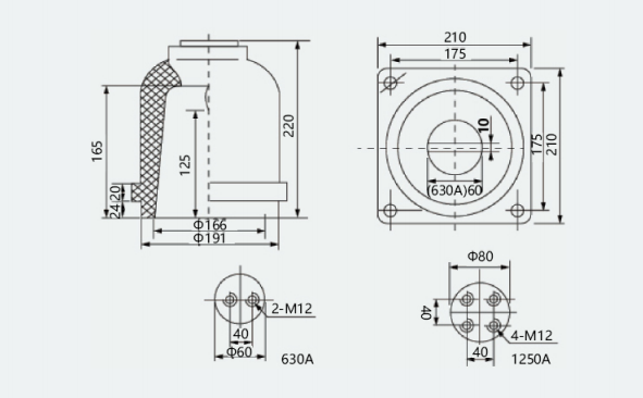 CH3-10Q 210 630-1250A Contact Box (for KYN1 Switchgear)1