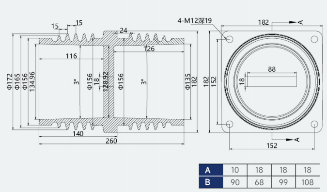 TG2-10Q 182(152×152) Bushing1