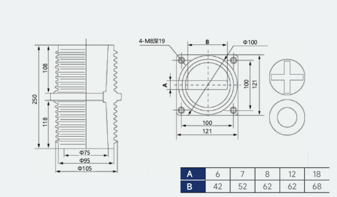 TG4-10Q 128(100×100) Bushing1