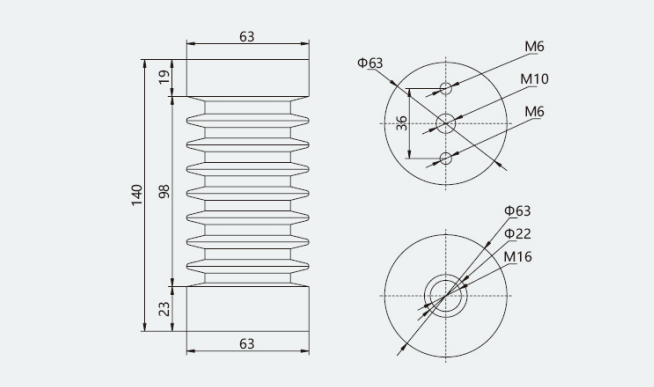 ZJ-10Q φ65×140 Post Insulator (for FN7)1