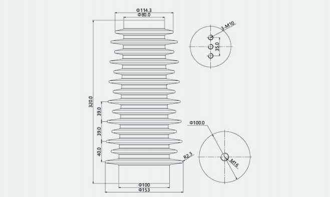 ZJ-35Q Post Insulator, Base 145×320mm1