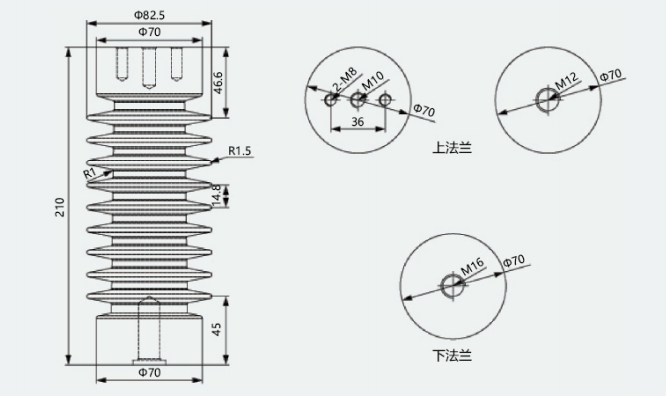 ZJ3-24Q 70×210 Post Insulator1