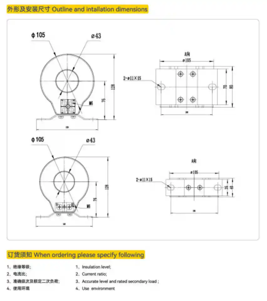 LMZC-10 and LMZK1-10 Zero-Sequence Current Transformers（1）